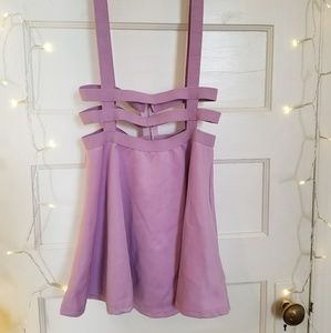 Strappy Waist Overall Skater Skirt